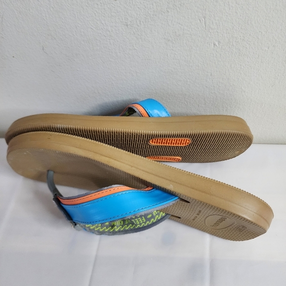 HAVAIANAS Urban Tech Blue Orange Flip Flop Sandals Men's 9/10 - Picture 6 of 7